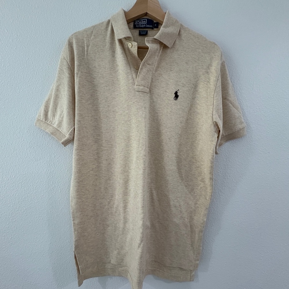 Ralph Lauren Soft Cotton Polo Shirt in Dune Tan in size Small